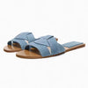 Woven Open Toe Flat Slides for Women Comfortable Casual Summer Slip-On Sandals