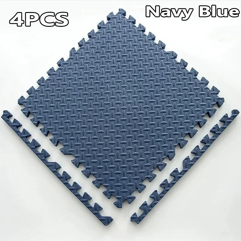 EVA Interlocking Floor Tile 30×30×1 cm (11.8×11.8×0.4 in) Leaf Texture Non-Slip Shock-Absorbing Gym, Yoga & Baby Play Mat
