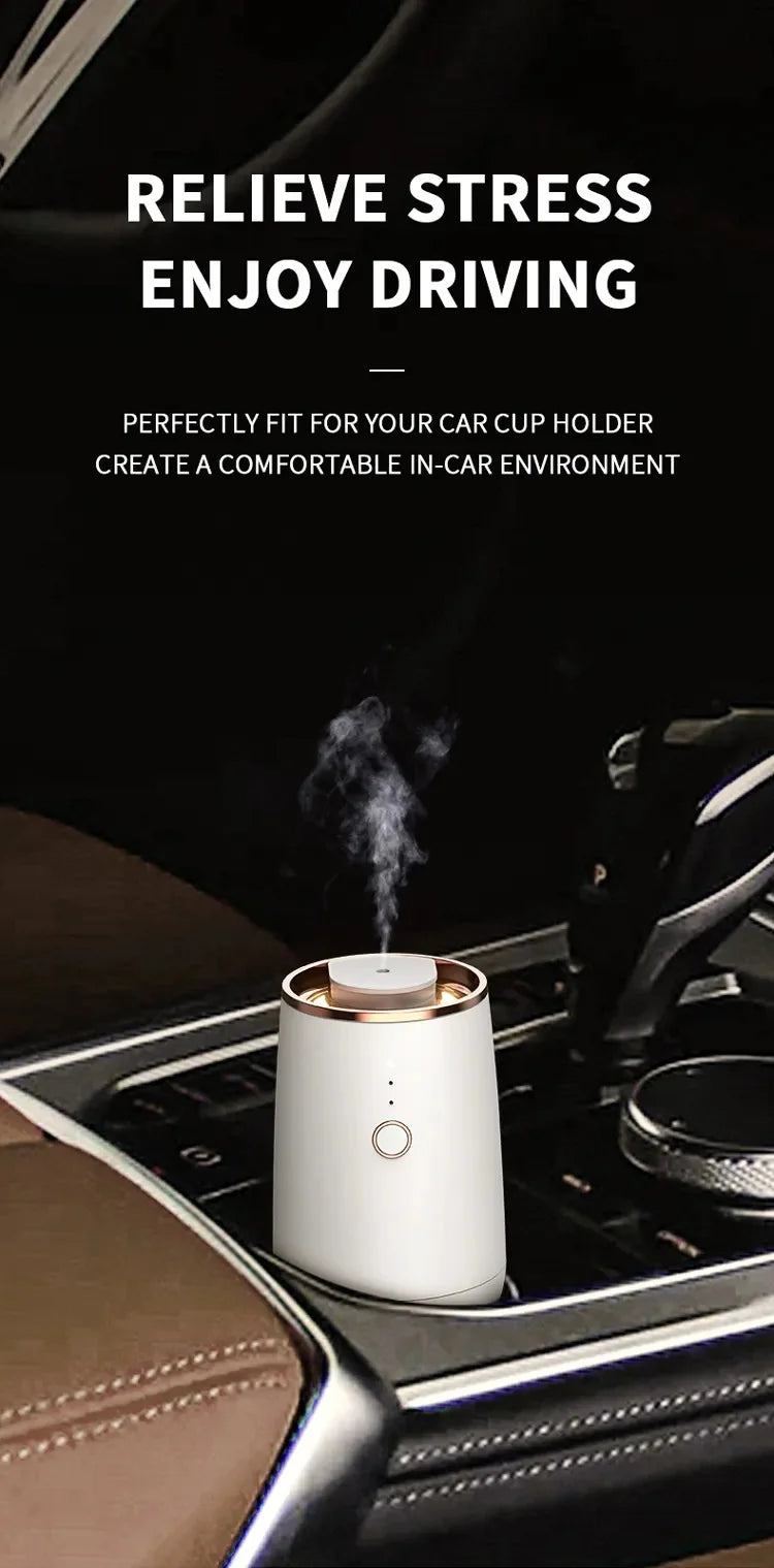 Mini Car Waterless Essential Oil Diffuser Portable Aromatherapy Air Freshener High Atomizing Efficiency