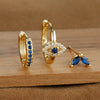 3-Pack 18K Gold Plated Stainless Steel Evil Eye Hoop Earrings with Blue Cubic Zirconia – 20mm (0.79 in) Cartilage Piercing Set for Women