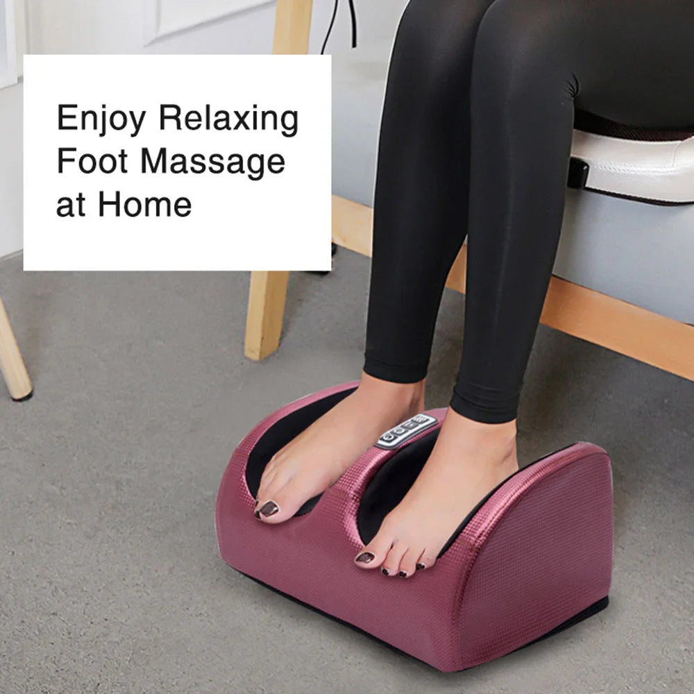 Shiatsu Electric Foot Massager with Hot Compress — 12-Node Kneading Roller Foot Spa for Pain Relief & Muscle Relaxation