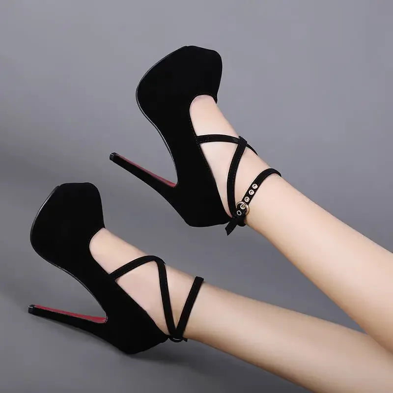 Women's Pointed Toe Buckle Slingback Pumps High Heel Fashion Sandals