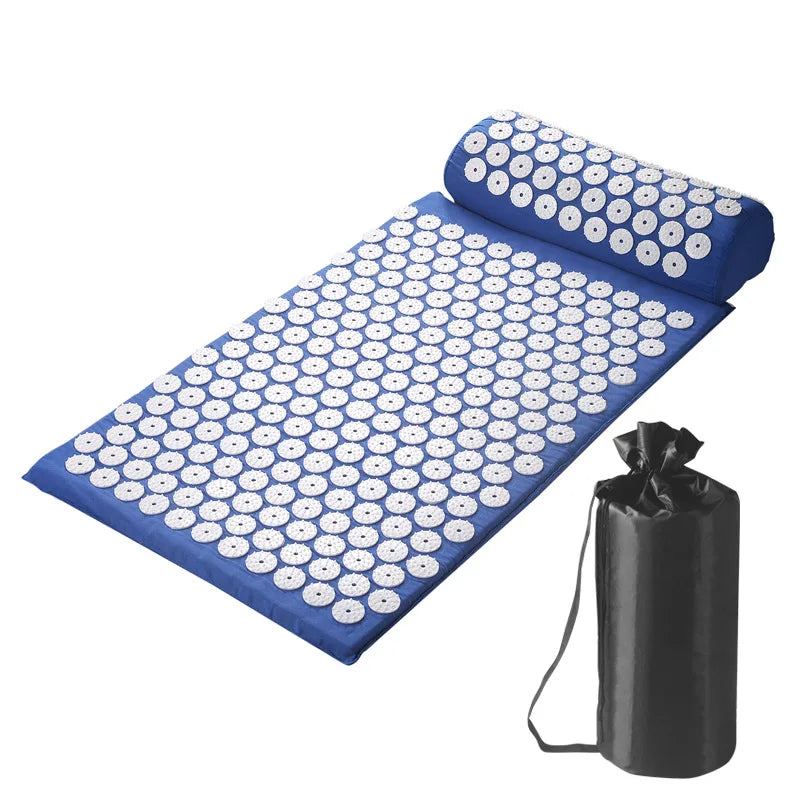 Acupressure Shakti Mat with Pillow – Spike Massage Mat for Back & Body Pain Relief, Yoga Relaxation (68×42×2 cm / 26.8×16.5×0.8 in)