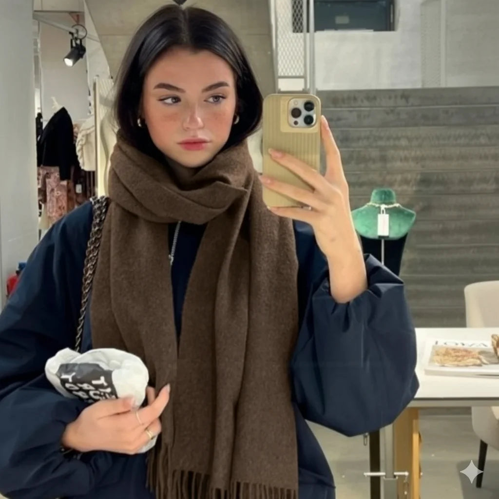 New 62 Color Winter Scarf For Women Long Warm Cashmere Scarves Hijab Solid Lady Shawl Wrap Female Pashmina Bandana Head Scarfs