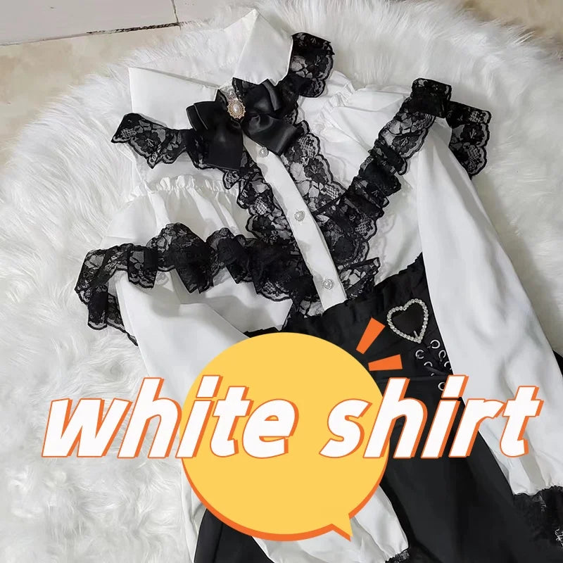 Kawaii Jirai Kei Lolita Y2K Peter Pan Collar Blouse Long Sleeve Cute Japanese-Style Aesthetic Top