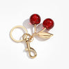 Cherry Crystal Bag Charm Keychain Red Pink Fruit Pendant Key Ring for Women & Girls Purse Charm Gift