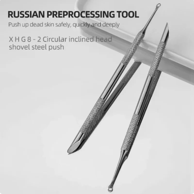 Double-Ended Stainless Steel Cuticle Pusher & Nail Remover – Beveled Circle Head Manicure Tool