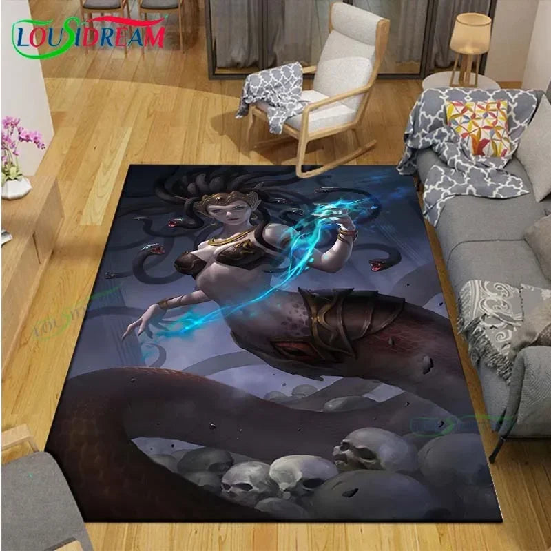 3D Mythical Beast Printed Area Rug Anti-Slip Polyester Carpet for Living Room, Kids Bedroom & Yoga Mat — Multiple Sizes (23.6×15.7–90.5×63 in / 60×40–230×160 cm)