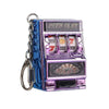 Mini Slot Machine Keychain with Carabiner - Arcade Fruit Jackpot Pocket Key Ring Fidget Stress Relief Toy