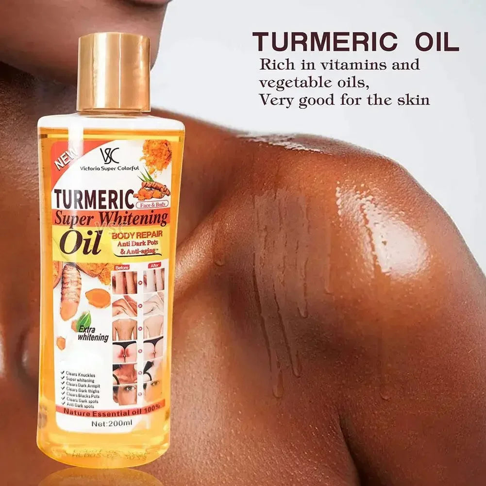 Turmeric Essential Oil 200ml (6.8 fl oz) - Facial & Body Massage Oil, Moisturizing Aromatherapy, Brightening & Smoothing Skin Care