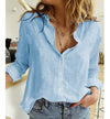 Women's Cotton-Linen Oversized Long Sleeve Lapel Blouse - Vintage Y2K Harajuku Tunic