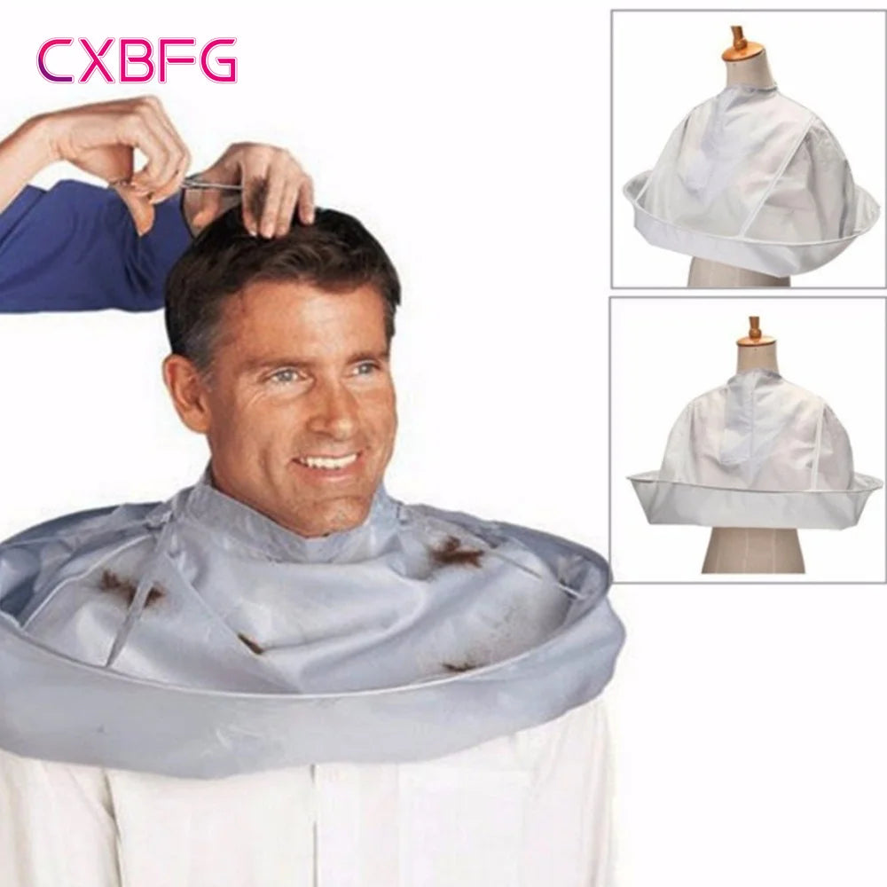 Foldable Hairdressing Cape with Adjustable Velcro Neck – Portable Hair Cutting Apron for Barbers & Salons, Grey