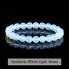 Natural Stone Beaded Bracelet 6/8/10mm — Obsidian Fluorite Quartz Jasper Stretch Yoga Bracelet for Women & Men