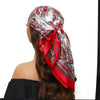 Square Satin Foulard Scarf 90 x 90 cm (35 x 35 in) Neckerchief Bandana Hijab for Women