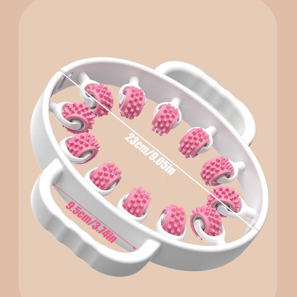 12-Wheel Manual Leg & Body Massage Roller – Full-Coverage Thigh, Calf & Arm Muscle Relief