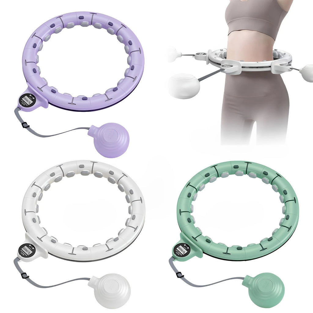 Smart Weighted Hula Hoop with Massage Ball & Counter — Adjustable 65–100 cm (25.6–39.4 in) Waist | Home Fitness & Weight Loss