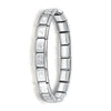 Women's Italian Charm Bracelet 9mm (0.35 in) Stainless Steel Link Bangle with Hidden Safety Clasp