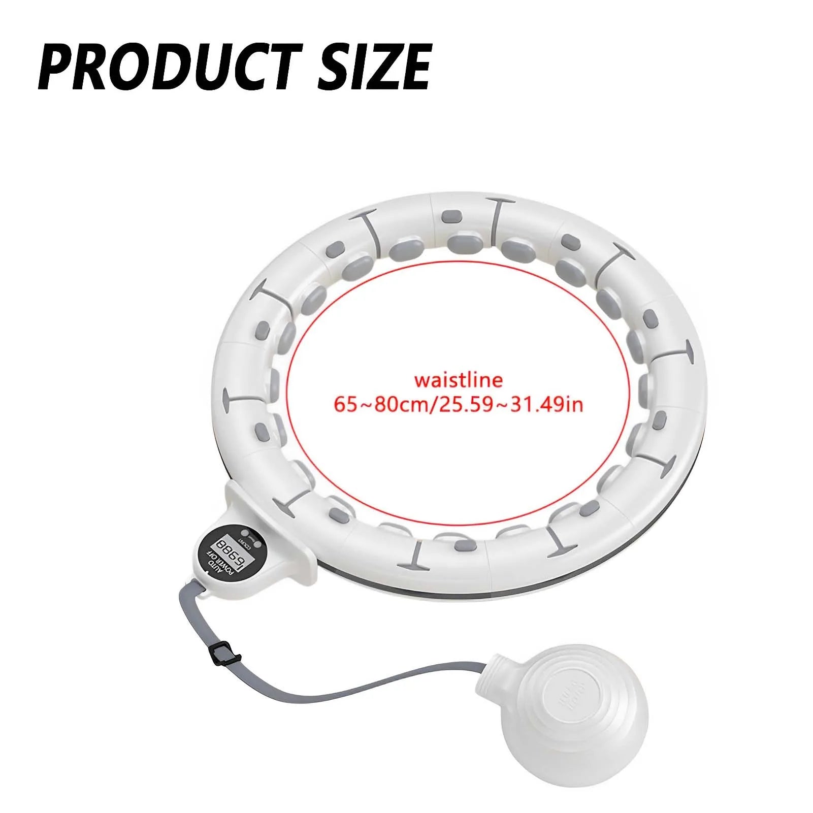 Smart Weighted Hula Hoop with Massage Ball & Counter — Adjustable 65–100 cm (25.6–39.4 in) Waist | Home Fitness & Weight Loss