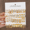 24-Pair Vintage-Inspired Small Hoop Earring Set for Women – Elegant Geometric Alloy Hoops for Daily Wear & Gifts