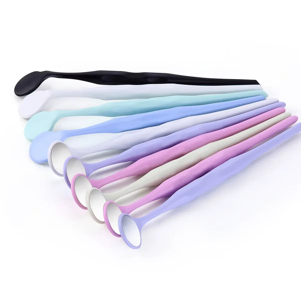 10-Pack Dental Mouth Mirrors Anti-Fog Autoclavable Front-Surface Exam Mirrors with Colorful Ergonomic Handles (17.5 x 2.2 cm / 6.9 x 0.87 in)