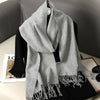 Women’s Long Winter Scarf – Cashmere Blend Shawl Hijab Wrap, Solid Colors, 200×33 cm (79×13 in) – 62 Colors