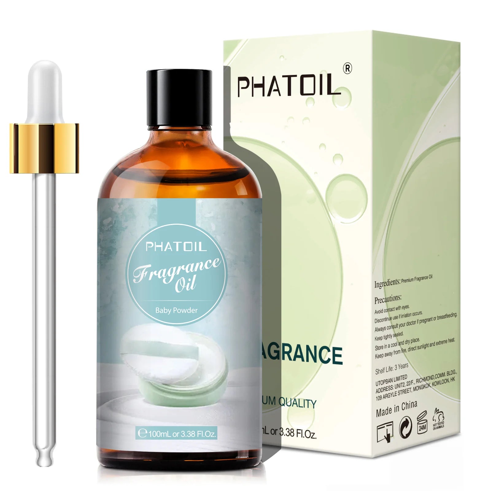 PHATOIL 100ml (3.4 fl oz) White Musk Fragrance Oil – Fresh Linen, Honeysuckle & Peach Orange Blossom for Candles, Soap & Diffusers
