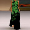 Elegant Sunflower 3D Floral Maxi Dress – Sleeveless V-Neck Summer Beach Sundress for Women