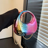 Clear Acrylic Half-Moon Evening Clutch - Transparent Wedding & Party Shoulder Bag for Women