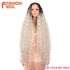 Synthetic Lace Front Wig 42-Inch (105 cm) Ombre Brown Loose Water Wave Curly Heat-Resistant Cosplay Wig