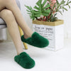 Faux Fur Mule Cork Slippers – Fluffy Indoor/Outdoor Closed-Toe Women's Mules
