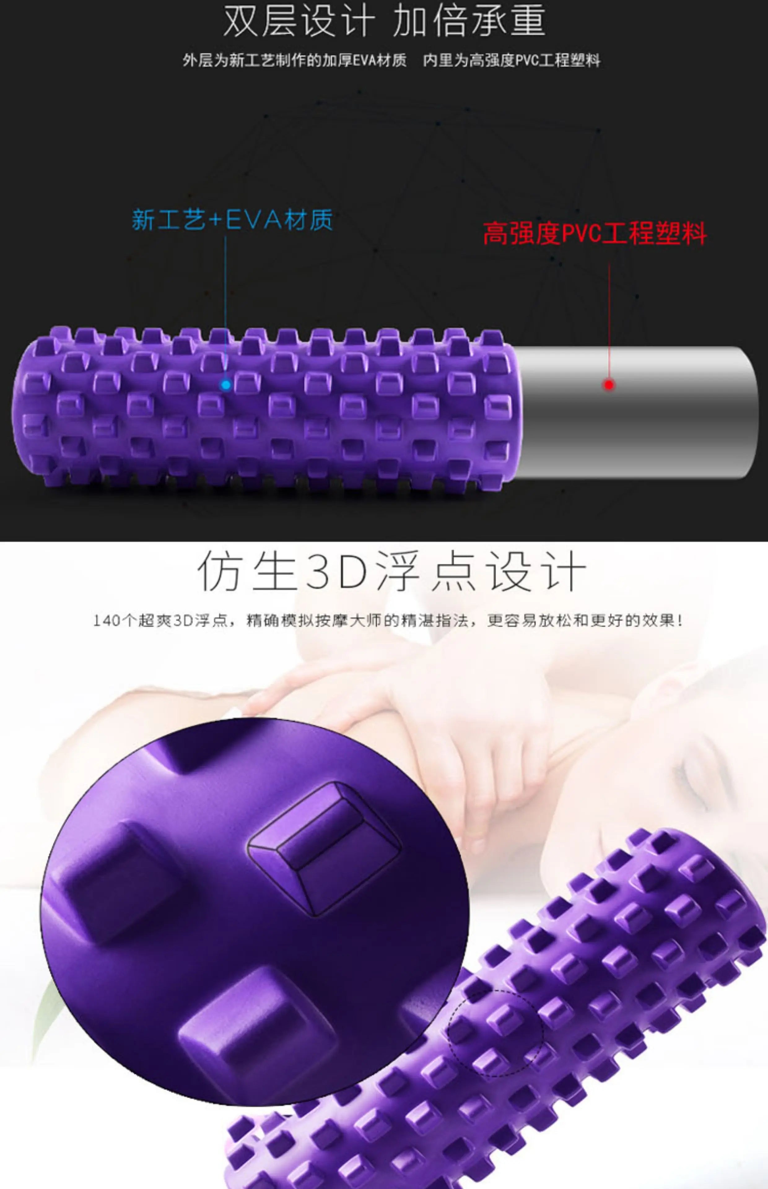 Hollow Muscle Massage Roller Mace – Yoga Column Massager for Back, Foot & Full-Body Relaxation