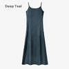 Women’s Satin Slip Maxi Dress & Knit Cross Mockneck Top Set – Adjustable Floor-Length A-Line