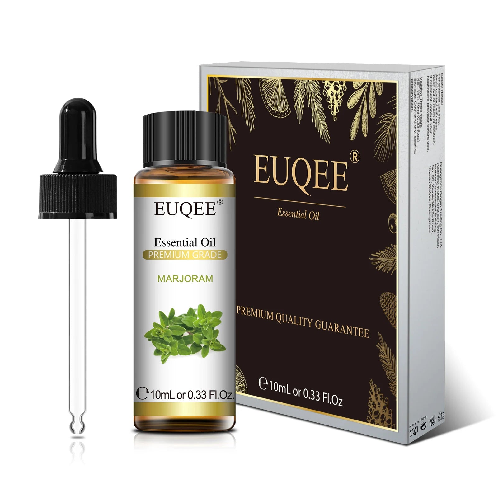 EUQEE 10ml Pure Essential Oil - Lavender, Jasmine, Eucalyptus, Vanilla, Sandalwood, Sweet Orange, Lemon, Oregano, Neroli