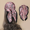Paisley Print Silk-Feel Satin 70 x 70 cm (27.6 in) Square Scarf Bandana Hijab Headband Neck Scarf for Women