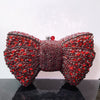 Rhinestone Bow Evening Clutch Minaudiere - Sparkling Bridal Wedding Bag 18 cm (7.1 in) with Chain