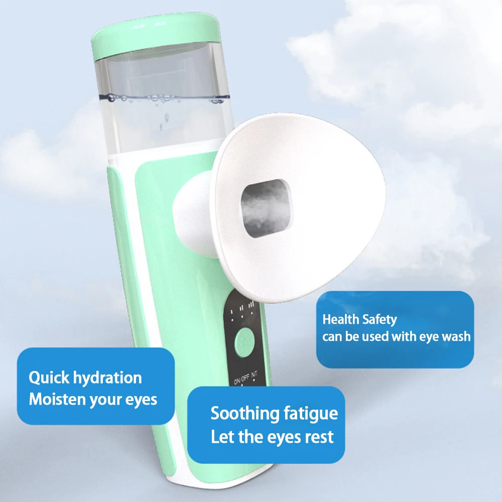 Portable Heated Nano Eye Steam Sprayer - Rechargeable Dry Eye Relief & Moisturizing Steam Therapy