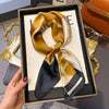 Luxury Square Silk-Feel Scarf 70 x 70 cm (27.6 x 27.6 in) Korean Fashion Floral Bandana Kerchief Wrap