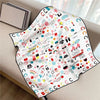 Twill Silk Square Scarf 90 x 90 cm (35.4 in) - Floral & Letter Print Women's Neck Kerchief Wrap