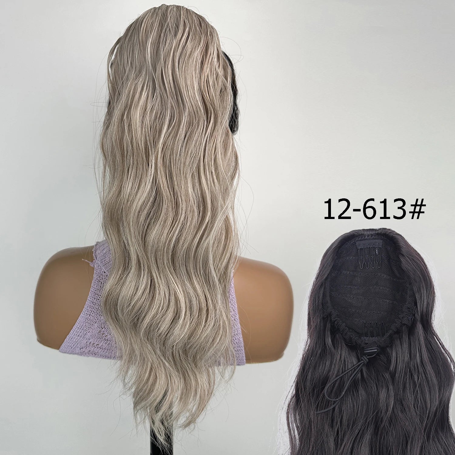Wavy Drawstring Ponytail Extension 18 in (45 cm) Clip-In Synthetic High-Temp Fiber Hairpiece