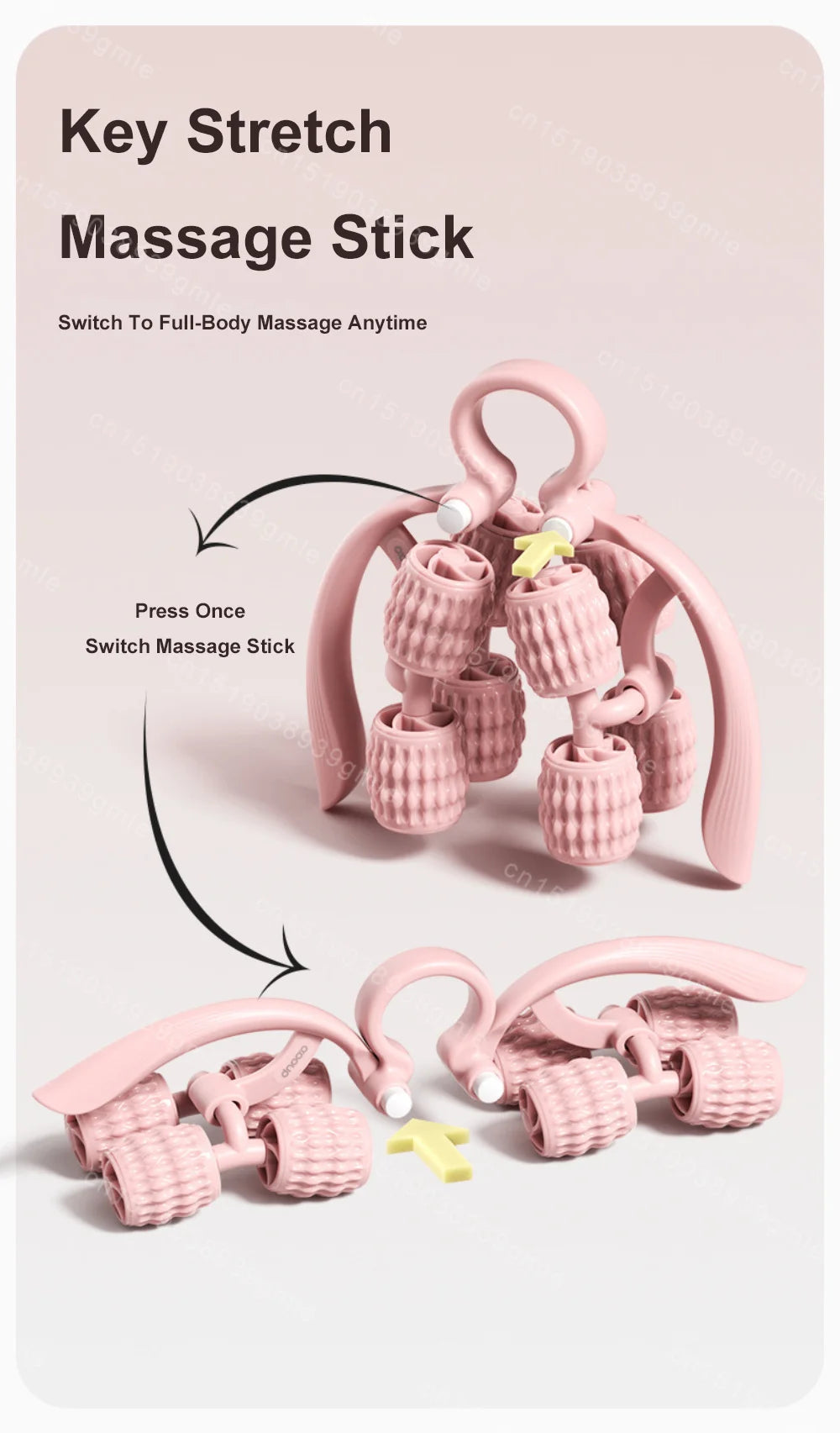 8-Wheel Full-Coverage Leg & Thigh Massage Roller — Anti-Cellulite Calf, Arm & Waist Muscle Massager