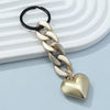 Handmade Heart Resin Keychain with Acrylic Link Chain Handbag Pendant for Women and Girls Gift