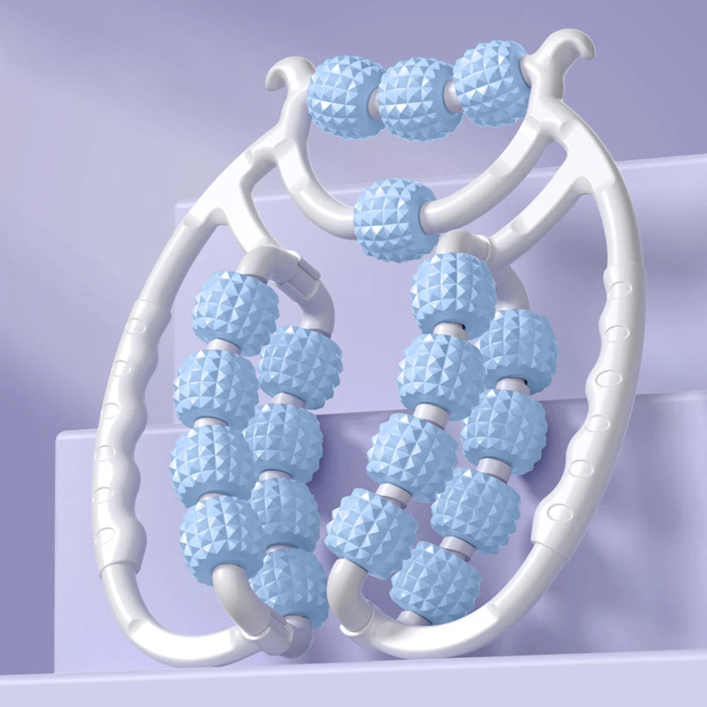 Dual-Ring 20-Roller Leg Massager & Thigh/Kegel Exerciser — Anti-Cellulite Slimming Clamp for Home