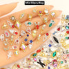 Mix 50pcs 3D Metal Nail Art Decorations Alloy Rhinestones Pearls Zircon DIY Nail Charms