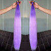 Colorful Synthetic Ponytail Extensions 2-Pack – Long Straight Braided Hairpiece with Elastic Band | High-Temp Fiber