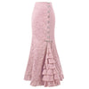 Vintage Gothic High-Waisted Mermaid Fish Tail Long Skirt for Women – Punk Festival & Party Wear
