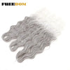 Synthetic Braiding Hair Extensions 24 in (60 cm) Loose Deep Wave Ombre Brown Rainbow Twist Crochet 3-Pack