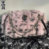 Pink Leopard Faux Fur Crossbody Handbag – Plush Baguette Tote with Chain Strap