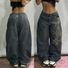 Women's Oversized Baggy Wide-Leg Cargo Jeans with Pockets, Hip Hop Street Style (Unisex)