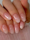 24-Pack Glossy Pink Medium Square Press-On Nails Full-Cover False Nails for Women