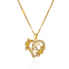 Heart Initial Necklace for Women - Gold Stainless Steel A-Z Alphabet Pendant, Birthday Gift